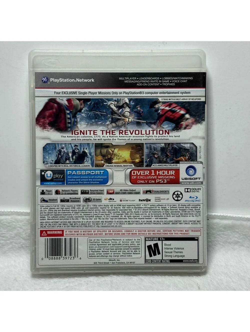 Assassin's Creed III GameStop Edition PS3 Complete CIB PlayStation 3
